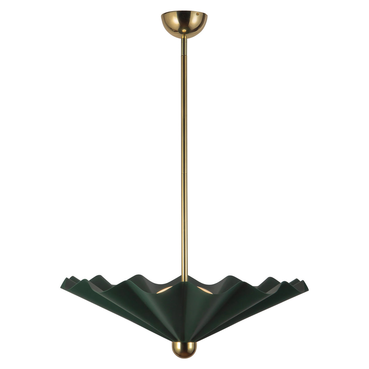 Alora - PD354125PGN - LED Pendant - Furrow - Pine Green