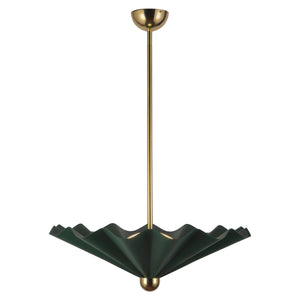Alora - PD354125PGN - LED Pendant - Furrow - Pine Green