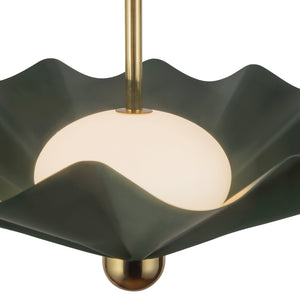Alora - PD354125PGN - LED Pendant - Furrow - Pine Green