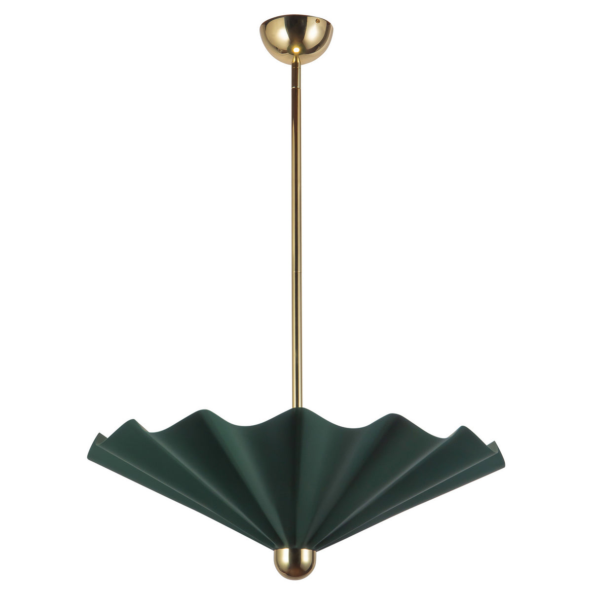 Alora - PD354125PGN - LED Pendant - Furrow - Pine Green