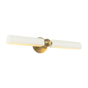 Alora - PL405123BGWH - Two Light Picture Light - Cole - Brushed Gold/White