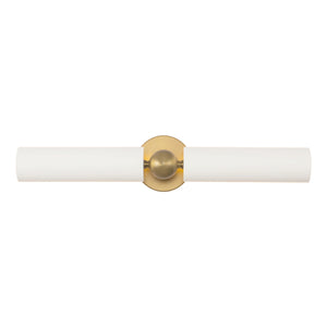 Alora - PL405123BGWH - Two Light Picture Light - Cole - Brushed Gold/White
