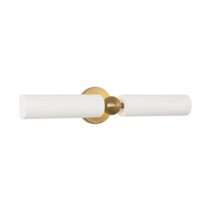 Alora - PL405123BGWH - Two Light Picture Light - Cole - Brushed Gold/White