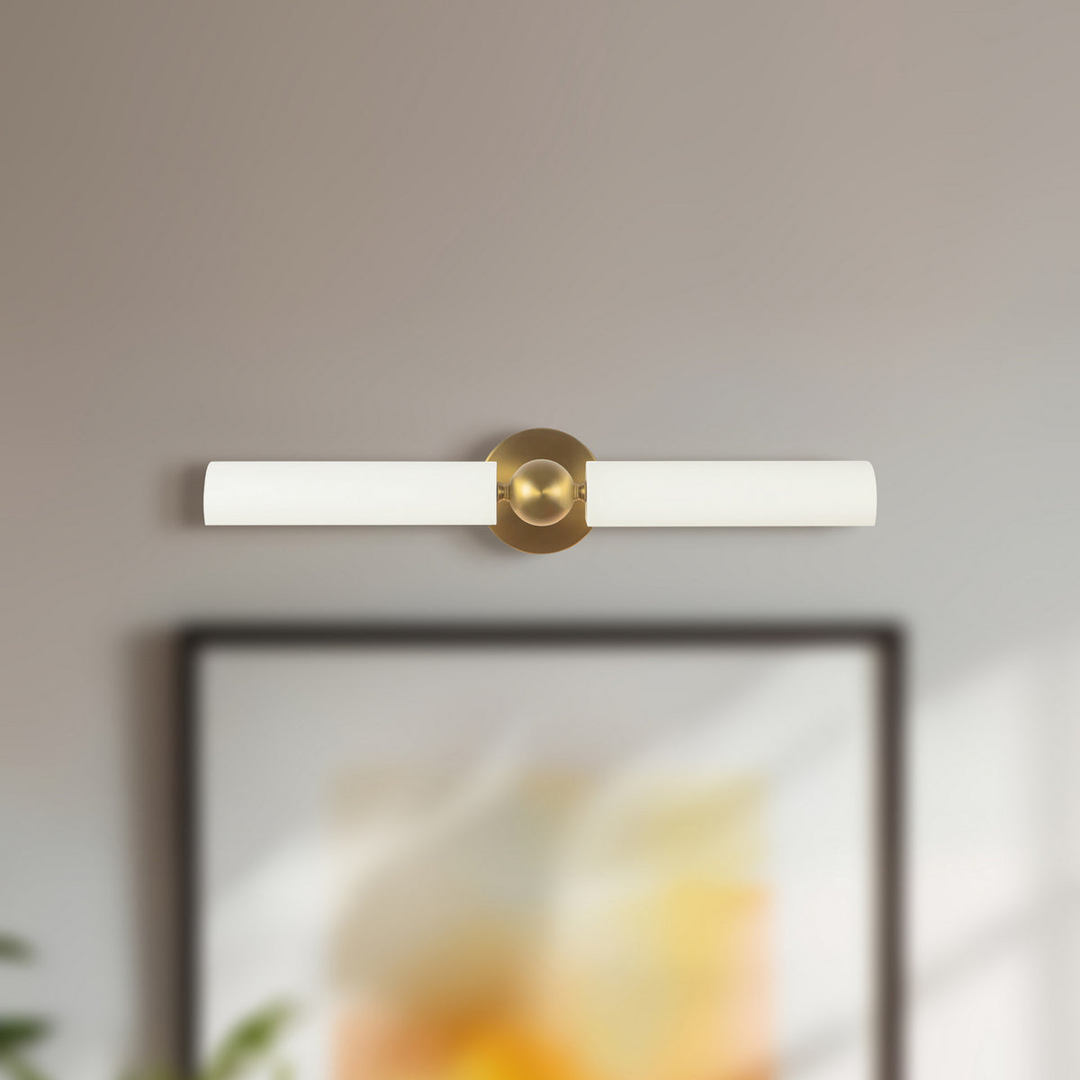 Alora - PL405123BGWH - Two Light Picture Light - Cole - Brushed Gold/White