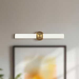 Alora - PL405123BGWH - Two Light Picture Light - Cole - Brushed Gold/White