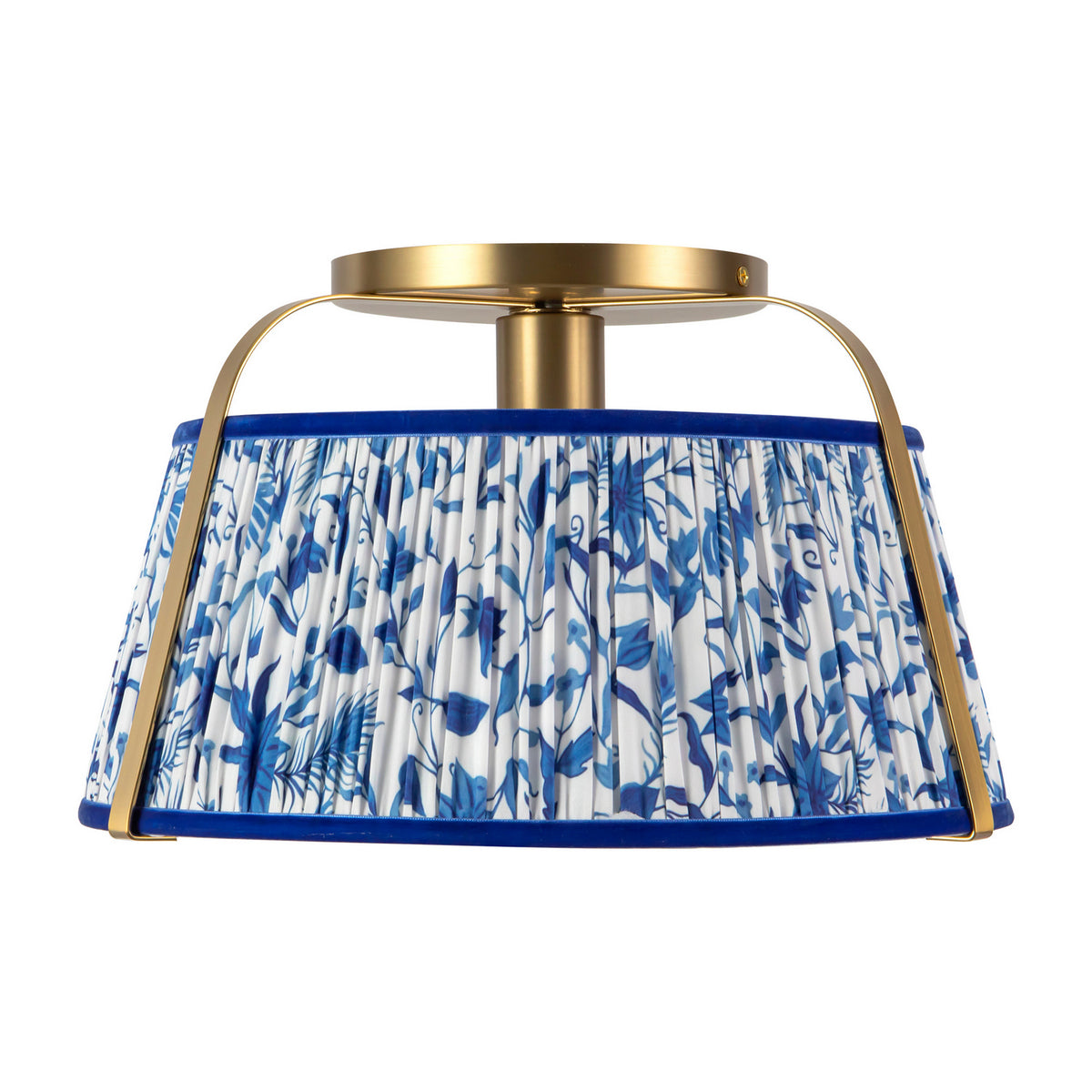Alora - SF675213BGBL - One Light Semi-Flush Mount - Scout - Brushed Gold/Blue Linen