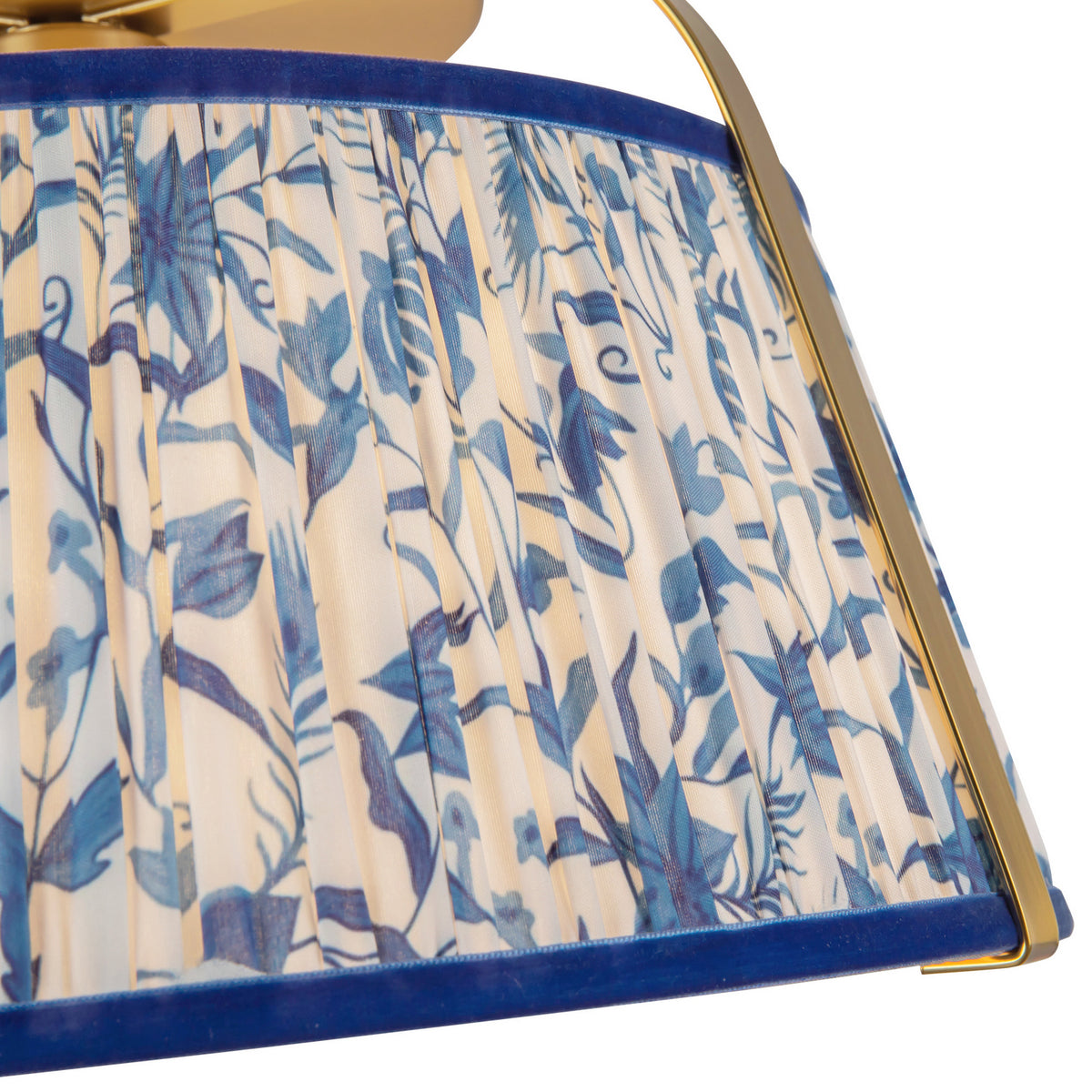 Alora - SF675213BGBL - One Light Semi-Flush Mount - Scout - Brushed Gold/Blue Linen