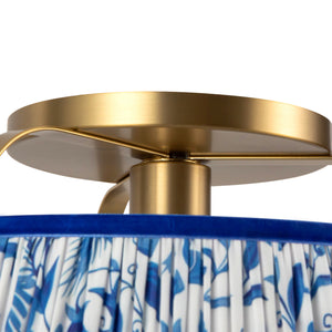 Alora - SF675213BGBL - One Light Semi-Flush Mount - Scout - Brushed Gold/Blue Linen