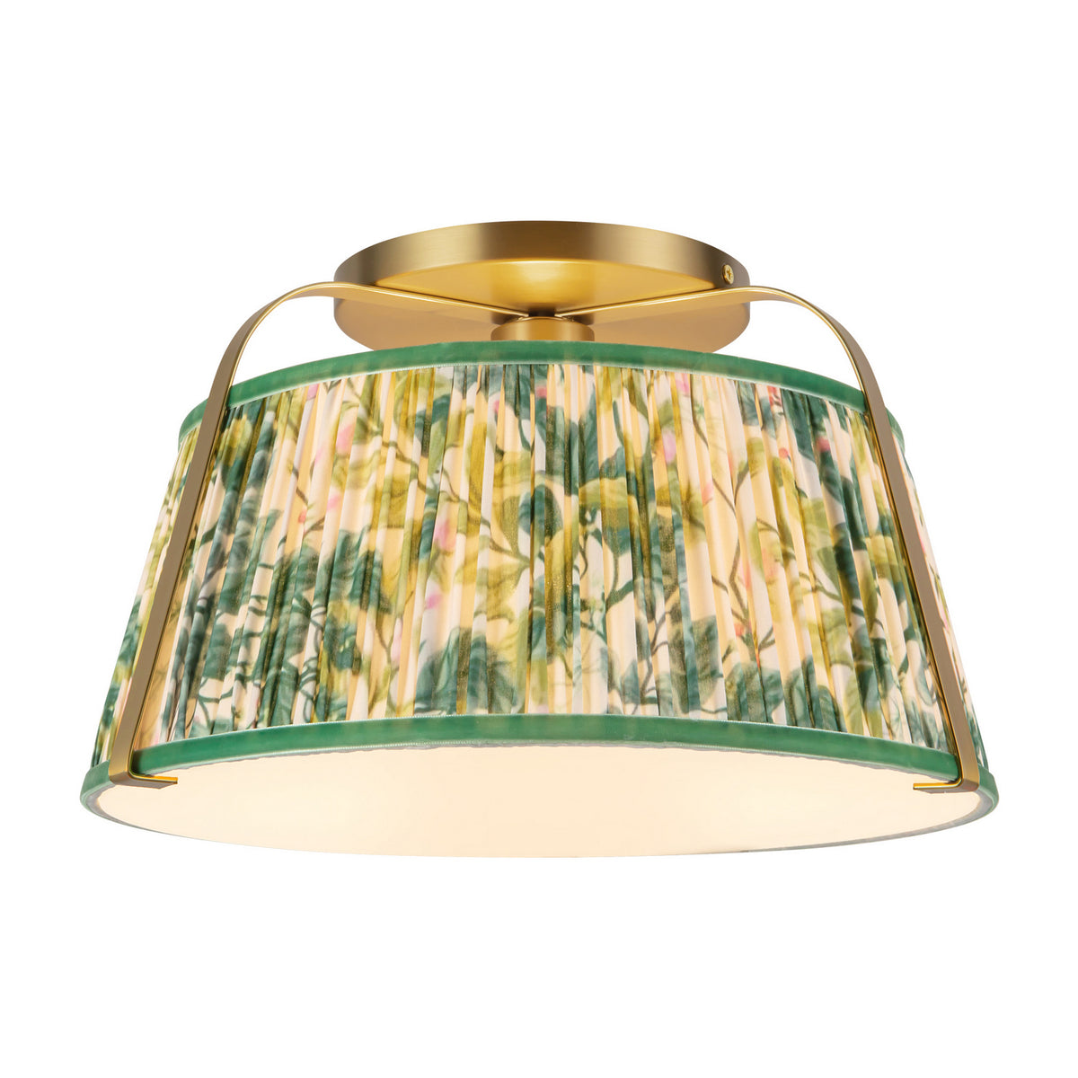 Alora - SF675213BGGL - One Light Semi-Flush Mount - Scout - Brushed Gold/Green Linen