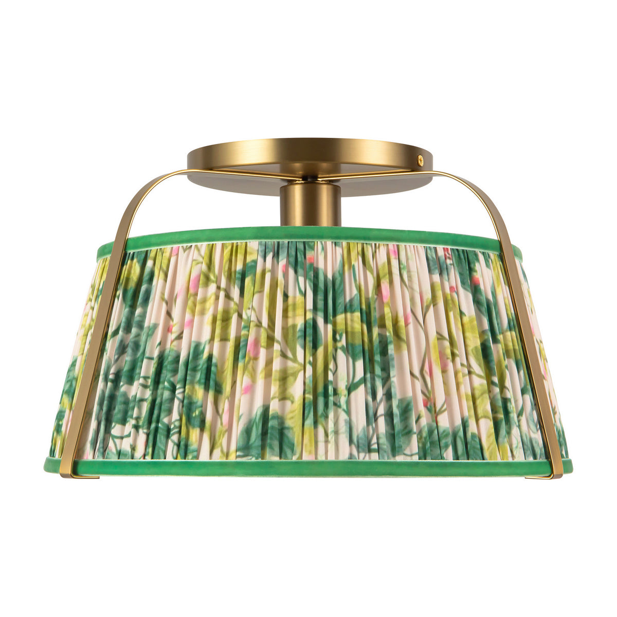Alora - SF675213BGGL - One Light Semi-Flush Mount - Scout - Brushed Gold/Green Linen