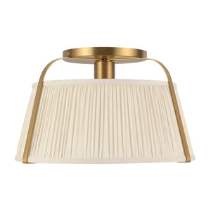 Alora - SF675213BGWL - One Light Semi-Flush Mount - Scout - Brushed Gold/White Linen