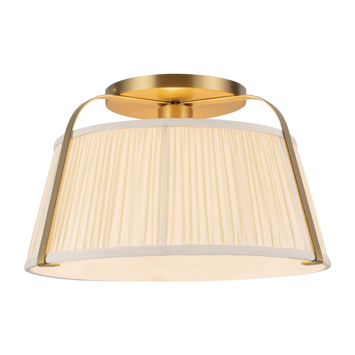 Alora - SF675213BGWL - One Light Semi-Flush Mount - Scout - Brushed Gold/White Linen