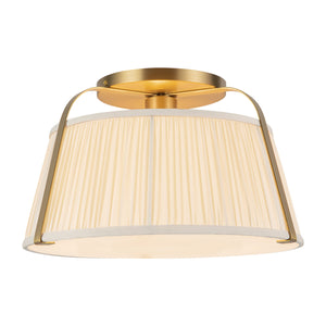 Alora - SF675213BGWL - One Light Semi-Flush Mount - Scout - Brushed Gold/White Linen
