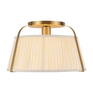 Alora - SF675213BGWL - One Light Semi-Flush Mount - Scout - Brushed Gold/White Linen
