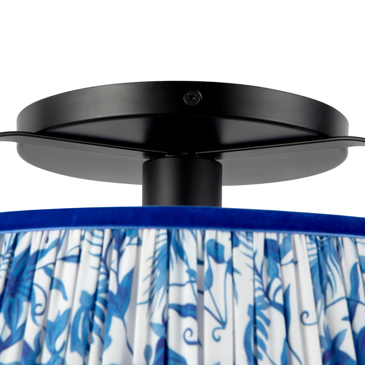 Alora - SF675213MBBL - One Light Semi-Flush Mount - Scout - Matte Black/Blue Linen