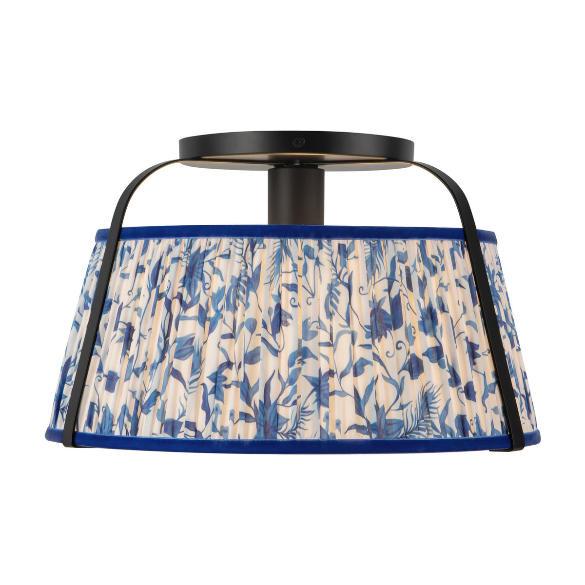 Alora - SF675213MBBL - One Light Semi-Flush Mount - Scout - Matte Black/Blue Linen