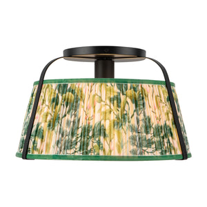 Alora - SF675213MBGL - One Light Semi-Flush Mount - Scout - Matte Black/Green Linen