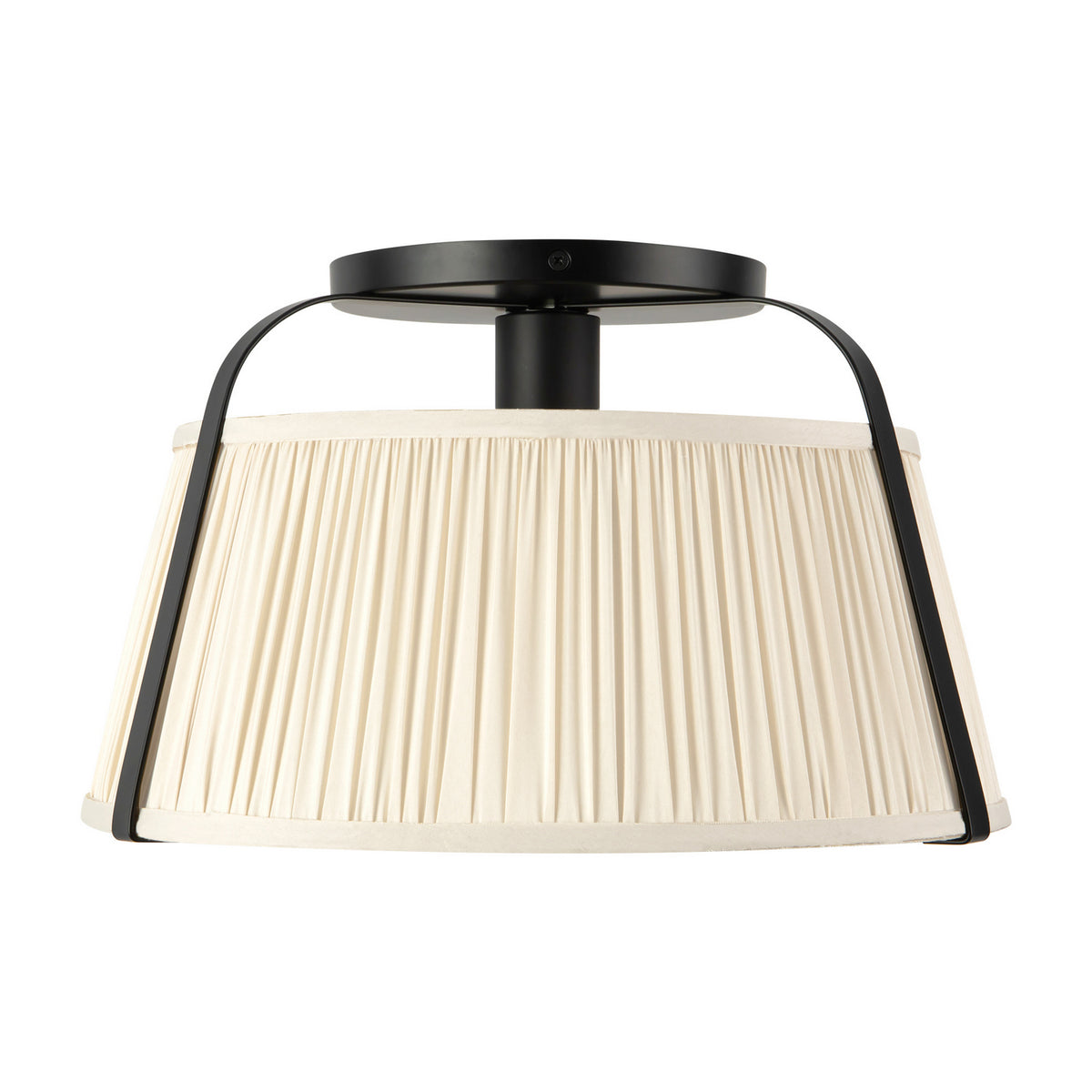 Alora - SF675213MBWL - One Light Semi-Flush Mount - Scout - Matte Black/White Linen