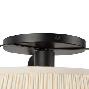 Alora - SF675213MBWL - One Light Semi-Flush Mount - Scout - Matte Black/White Linen