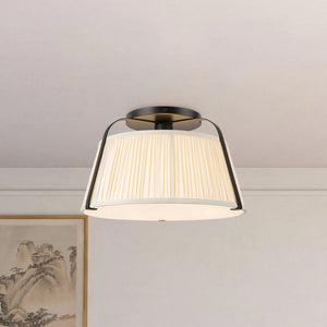Alora - SF675213MBWL - One Light Semi-Flush Mount - Scout - Matte Black/White Linen