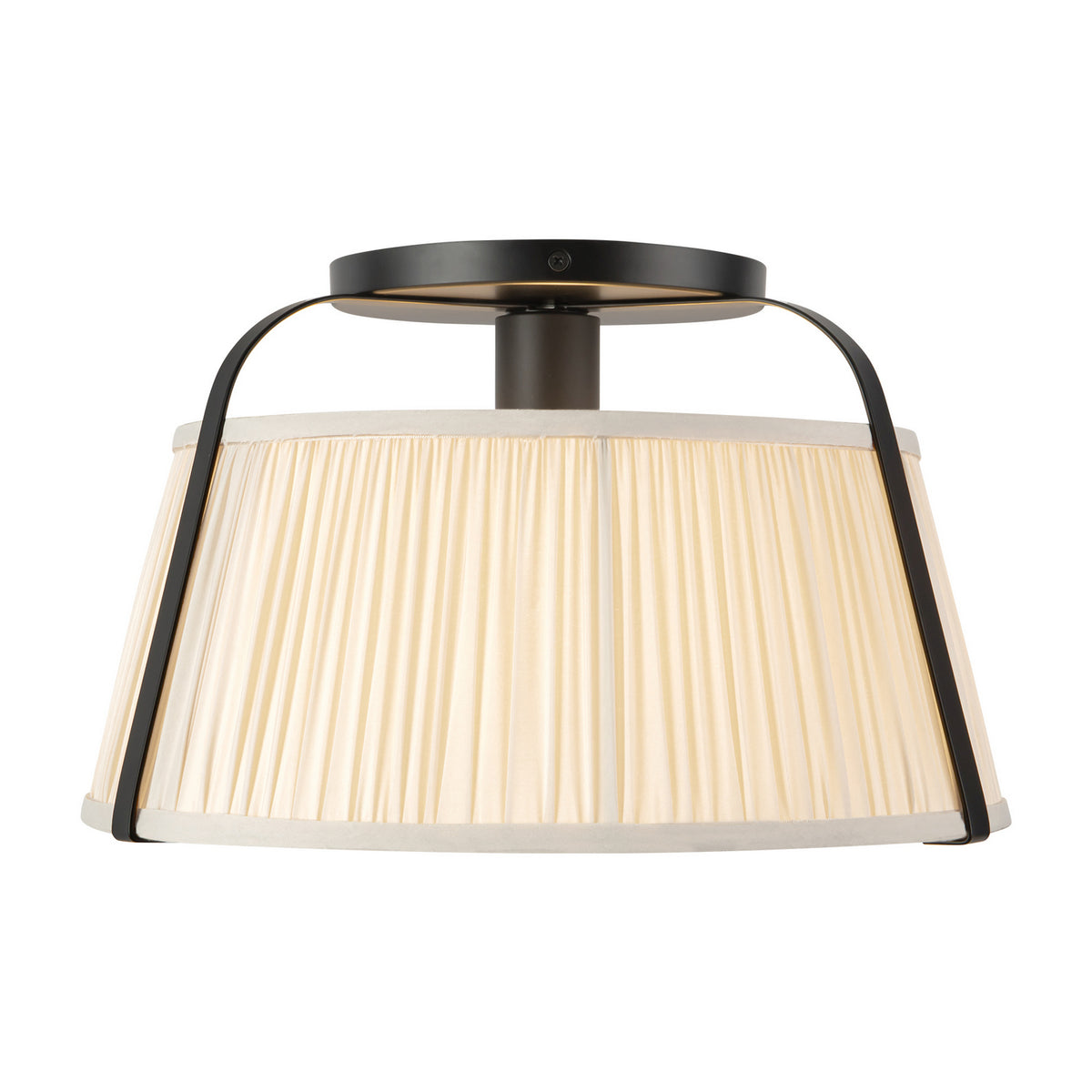 Alora - SF675213MBWL - One Light Semi-Flush Mount - Scout - Matte Black/White Linen