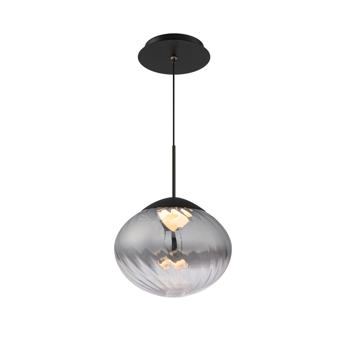 W.A.C. Lighting - PD407609-BKSM - LED Pendant - Swazey - Black/Smoke Glass