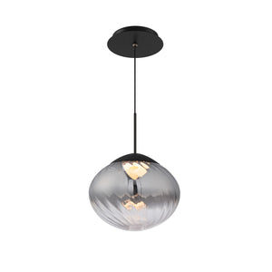 W.A.C. Lighting - PD407609-BKSM - LED Pendant - Swazey - Black/Smoke Glass
