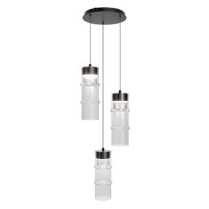W.A.C. Lighting - PD413603R-TWA-BKWT - LED Chandelier - Kanister - Black/White Glass