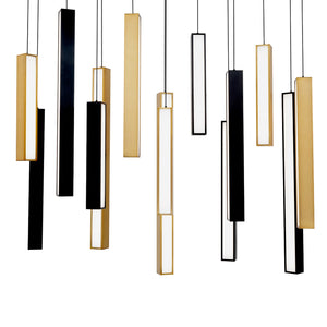Modern Forms - PD-64814L-BK/AB-BK - LED Pendant - Chaos - Black/Aged Brass & Black