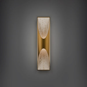 Modern Forms - WS202624-WV/AB - LED Wall Sconce - Kastlerock - Beige Travertine/Aged Brass