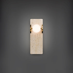 Modern Forms - WS220614-WV/AB - LED Wall Sconce - Okemo - Beige Travertine/Aged Brass