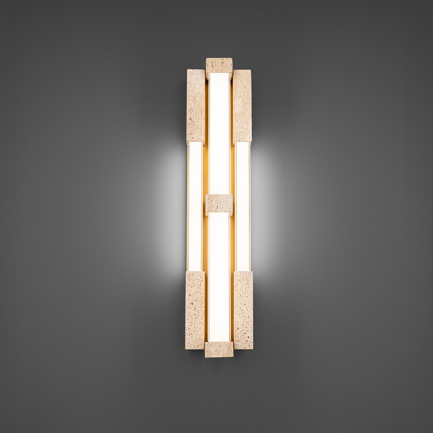 Modern Forms - WS244628-WV/AB - LED Wall Sconce - Conan - Beige Travertine/Aged Brass