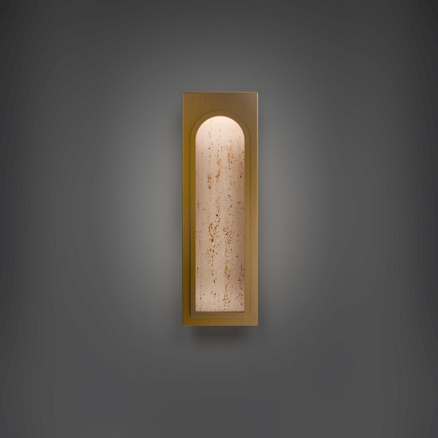 Modern Forms - WS246619-WV/AB - LED Wall Sconce - Cadey - Beige Travertine/Aged Brass