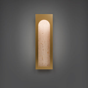 Modern Forms - WS246624-WV/AB - LED Wall Sconce - Cadey - Beige Travertine/Aged Brass