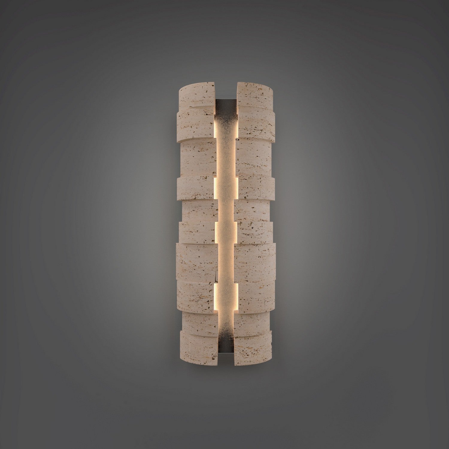 Modern Forms - WSW210624-WV/BK - LED Outdoor Wall Sconce - Formation - Beige Travertine/Black
