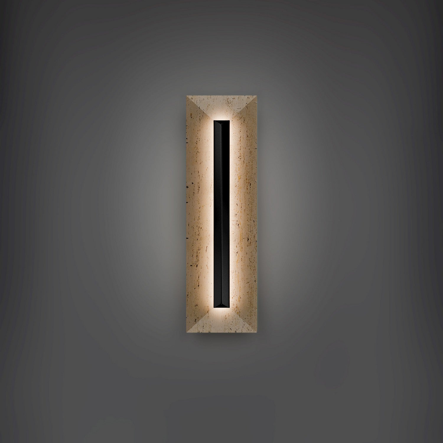 Modern Forms - WSW218620-WV/BK - LED Outdoor Wall Sconce - Bell Tower - Beige Travertine/Black