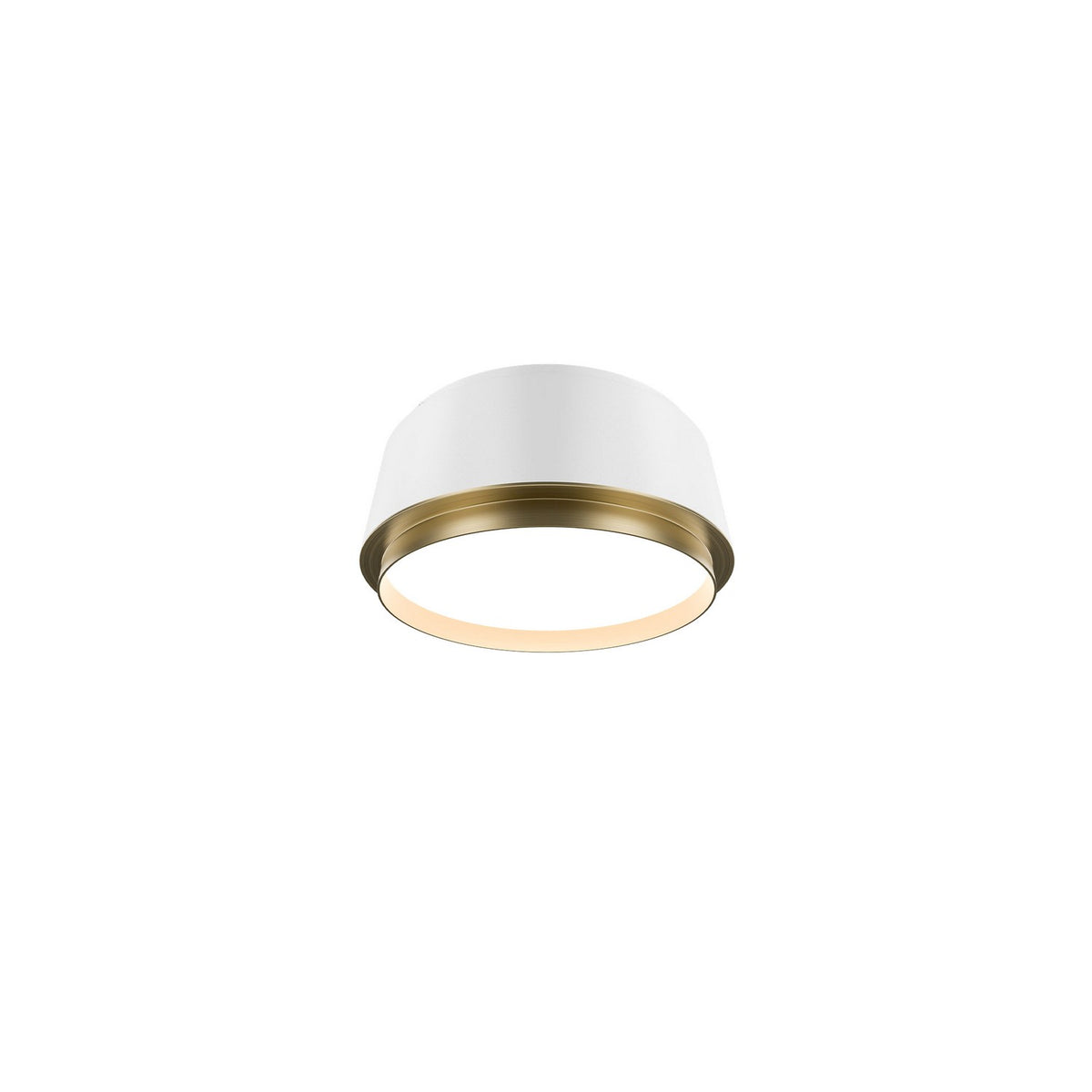 W.A.C. Lighting - FM-20509-40-WT/AB - LED Flush Mount - Salvo - White/Aged Brass
