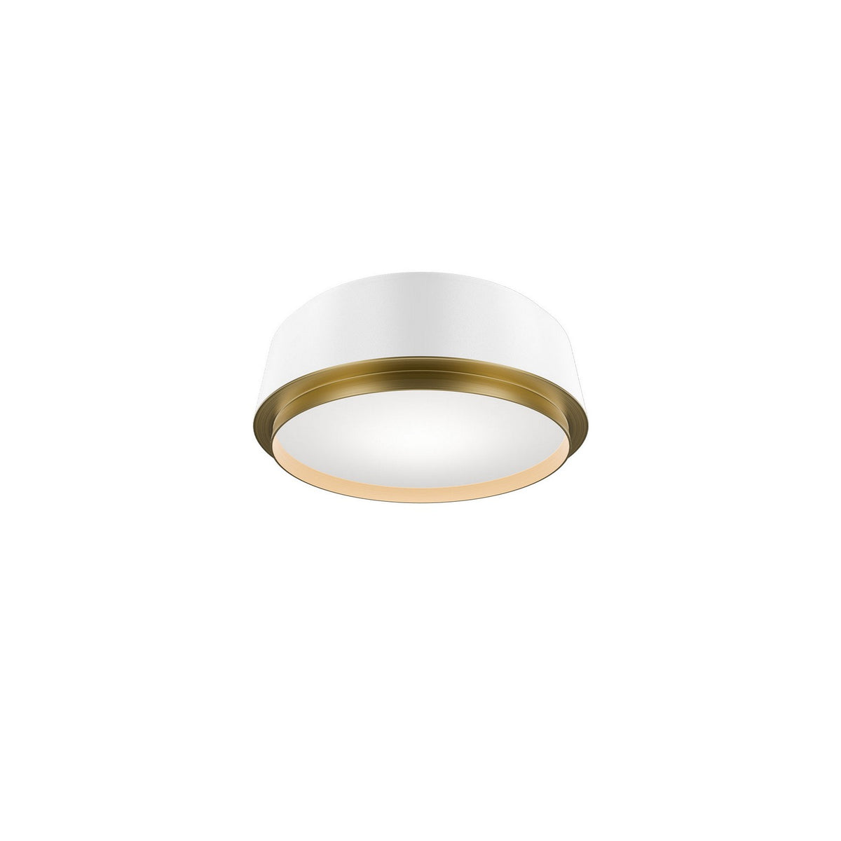W.A.C. Lighting - FM-20512-40-WT/AB - LED Flush Mount - Salvo - White/Aged Brass