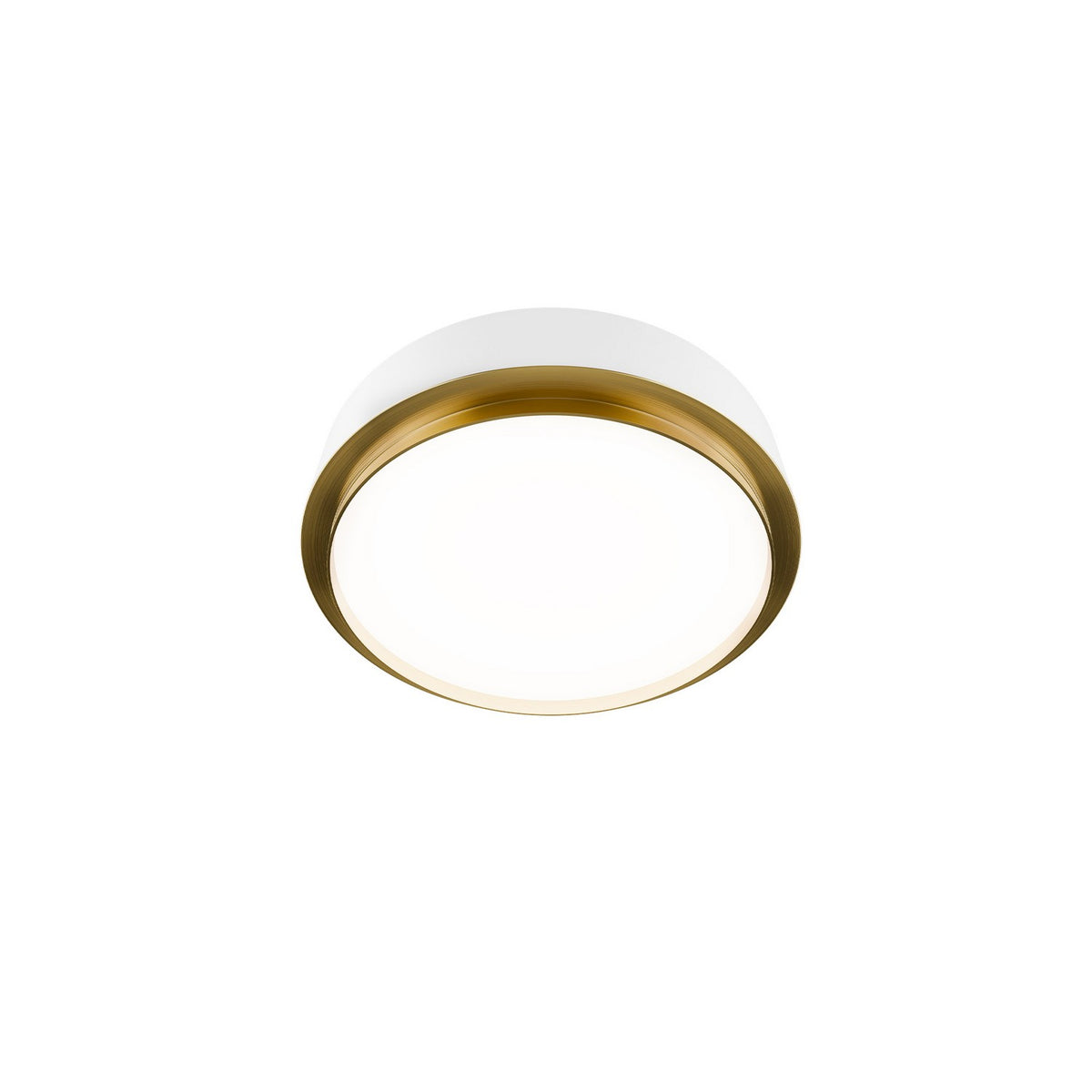 W.A.C. Lighting - FM-20515-27-WT/AB - LED Flush Mount - Salvo - White/Aged Brass