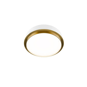 W.A.C. Lighting - FM-20515-27-WT/AB - LED Flush Mount - Salvo - White/Aged Brass