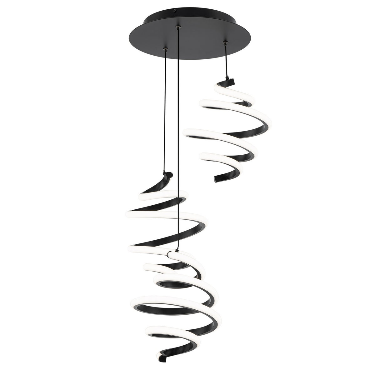 W.A.C. Lighting - PD-19403R-BK - LED Chandelier - Whirl - Black