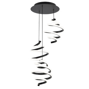 W.A.C. Lighting - PD-19403R-BK - LED Chandelier - Whirl - Black