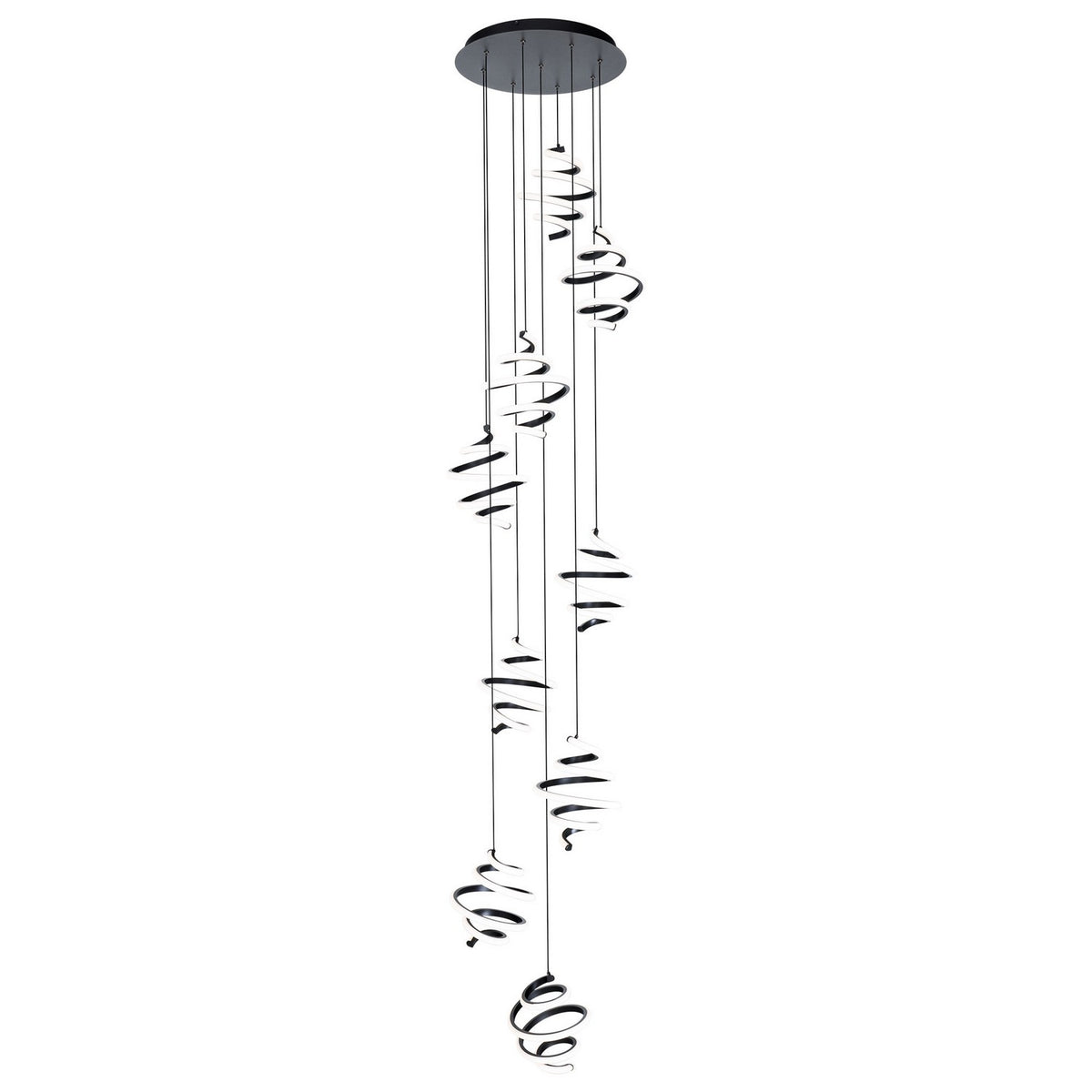 W.A.C. Lighting - PD-19405R-BK - LED Chandelier - Whirl - Black