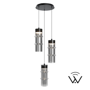 W.A.C. Lighting - PD413603R-TWA-BKSM - LED Chandelier - Kanister - Black/Smoke Glass