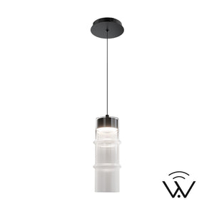W.A.C. Lighting - PD413612-TWA-BKWT - LED Pendant - Kanister - Black/White Glass