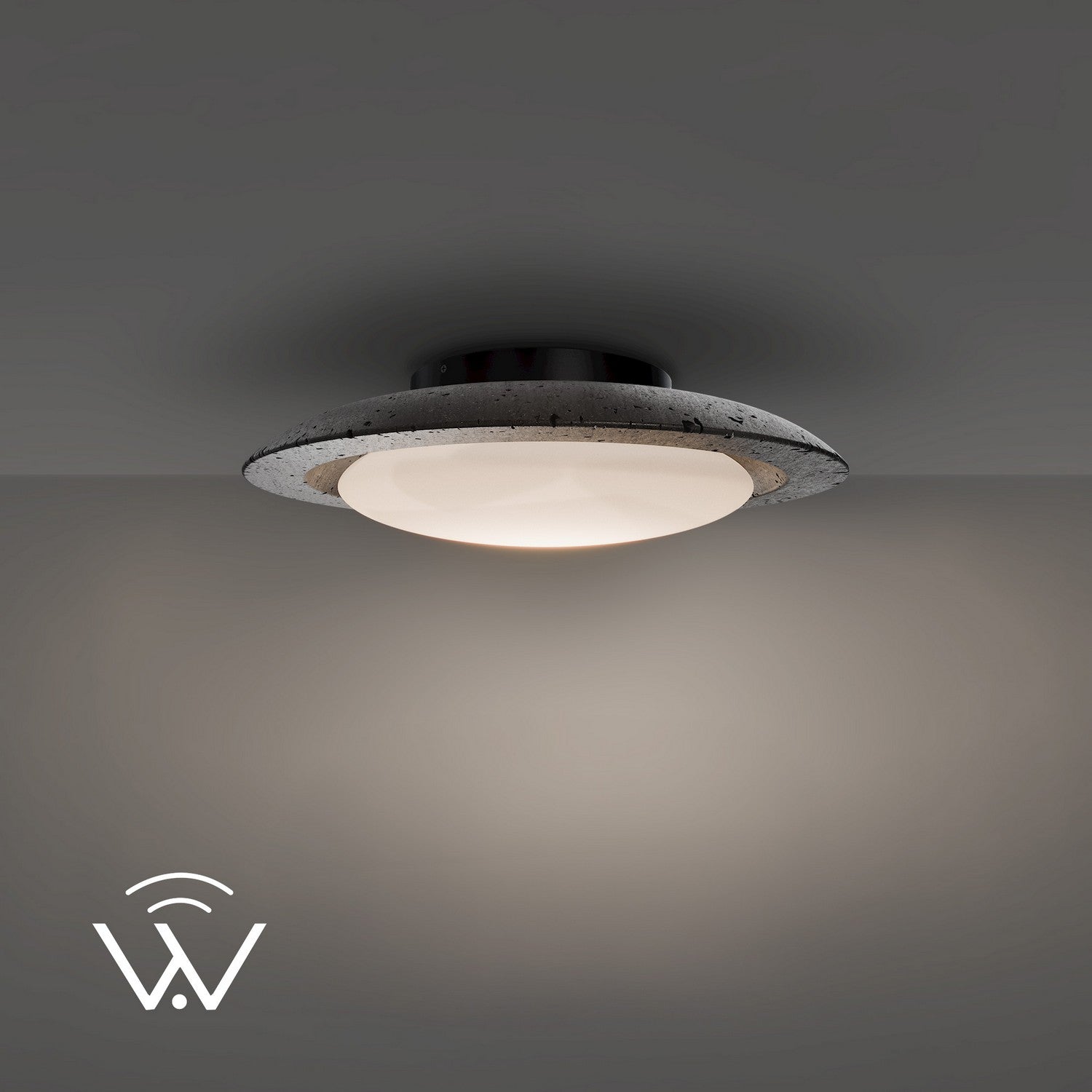 Modern Forms - FM264620-TWA-BV/BK - LED Flush Mount - Saturno - Basalt Stone/Black