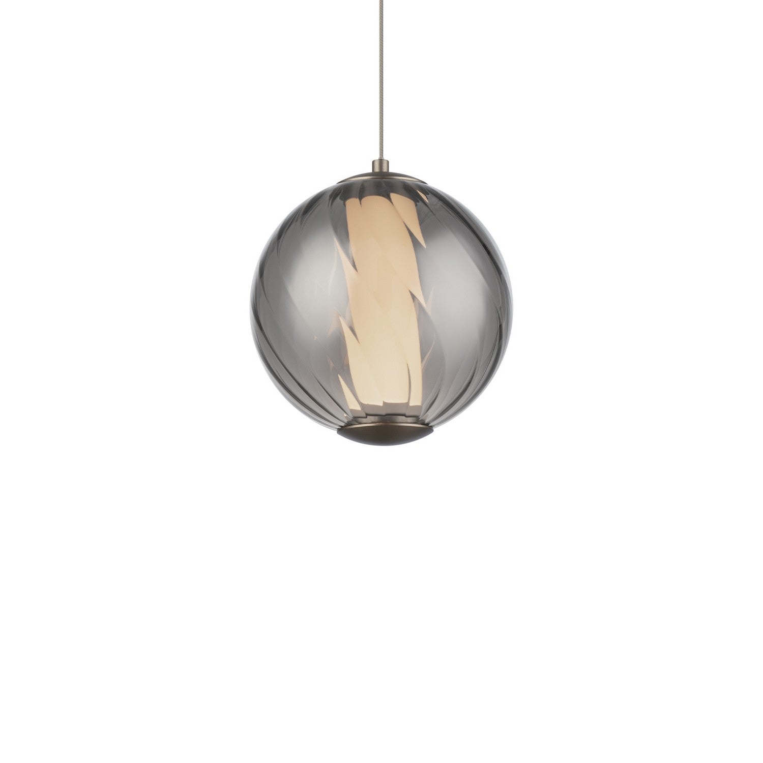 Modern Forms - PD-32507-27-SM/AB - LED Mini Pendant - Swirly - Smoke Glass/Aged Brass