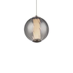 Modern Forms - PD-32507-40-SM/AB - LED Mini Pendant - Swirly - Smoke Glass/Aged Brass