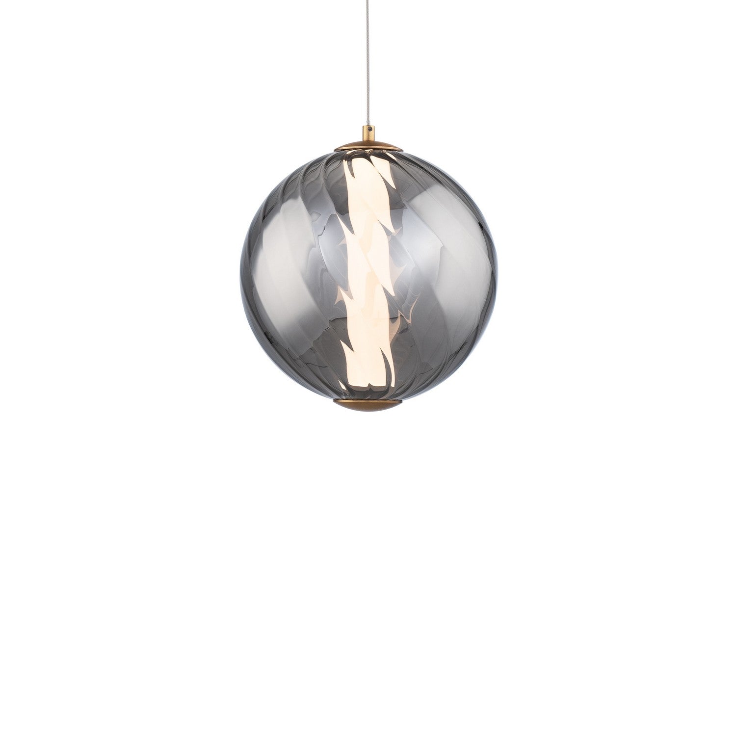 Modern Forms - PD-32511-27-SM/AB - LED Mini Pendant - Swirly - Smoke Glass/Aged Brass