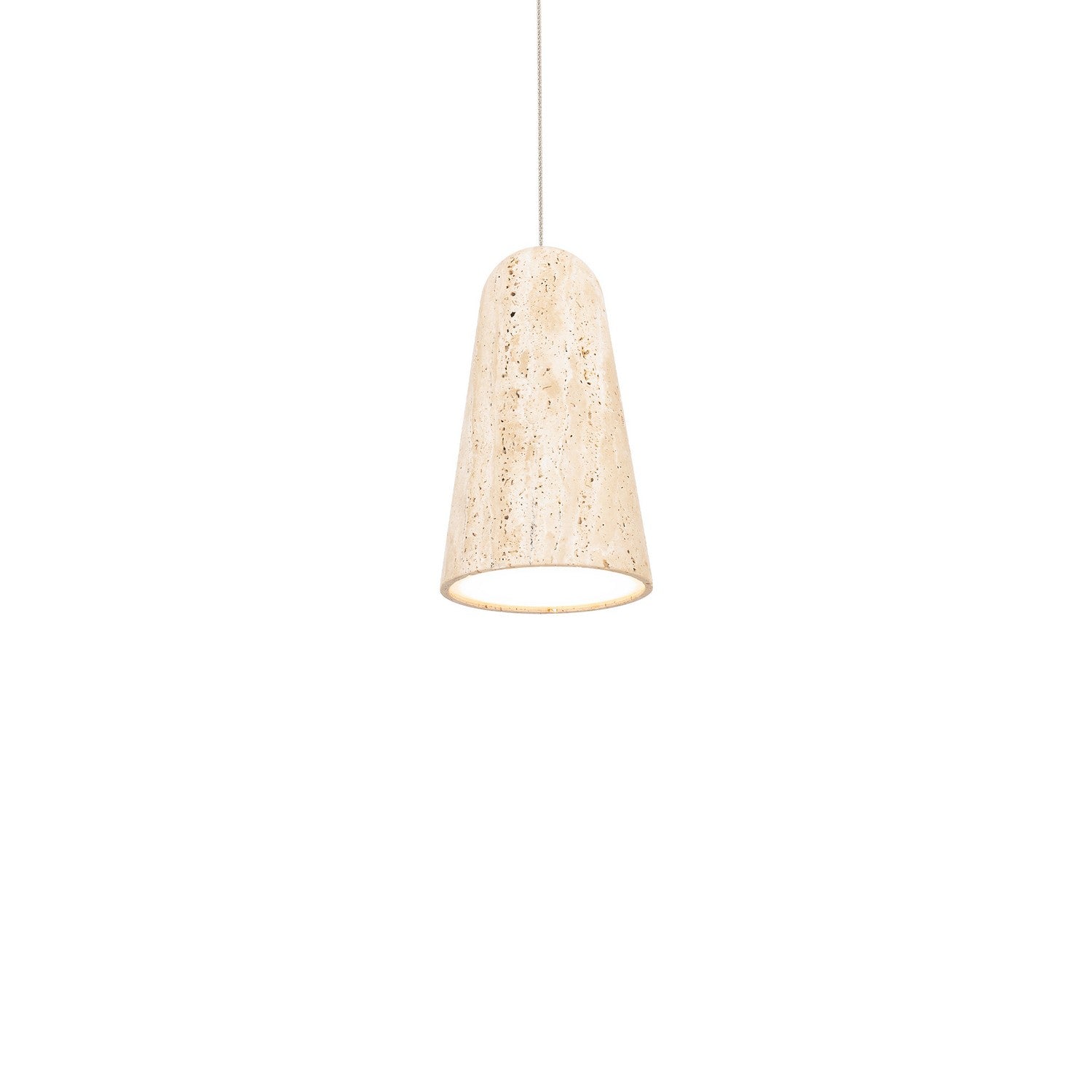 Modern Forms - PD-4510-35-WV/AB - LED Mini Pendant - Pompeii - Beige Travertine/Aged Brass